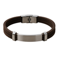 Brown Suede & Stainless Steel Bracelet | Koudurty