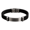 Black Suede & Stainless Steel Bracelet | Koudurty