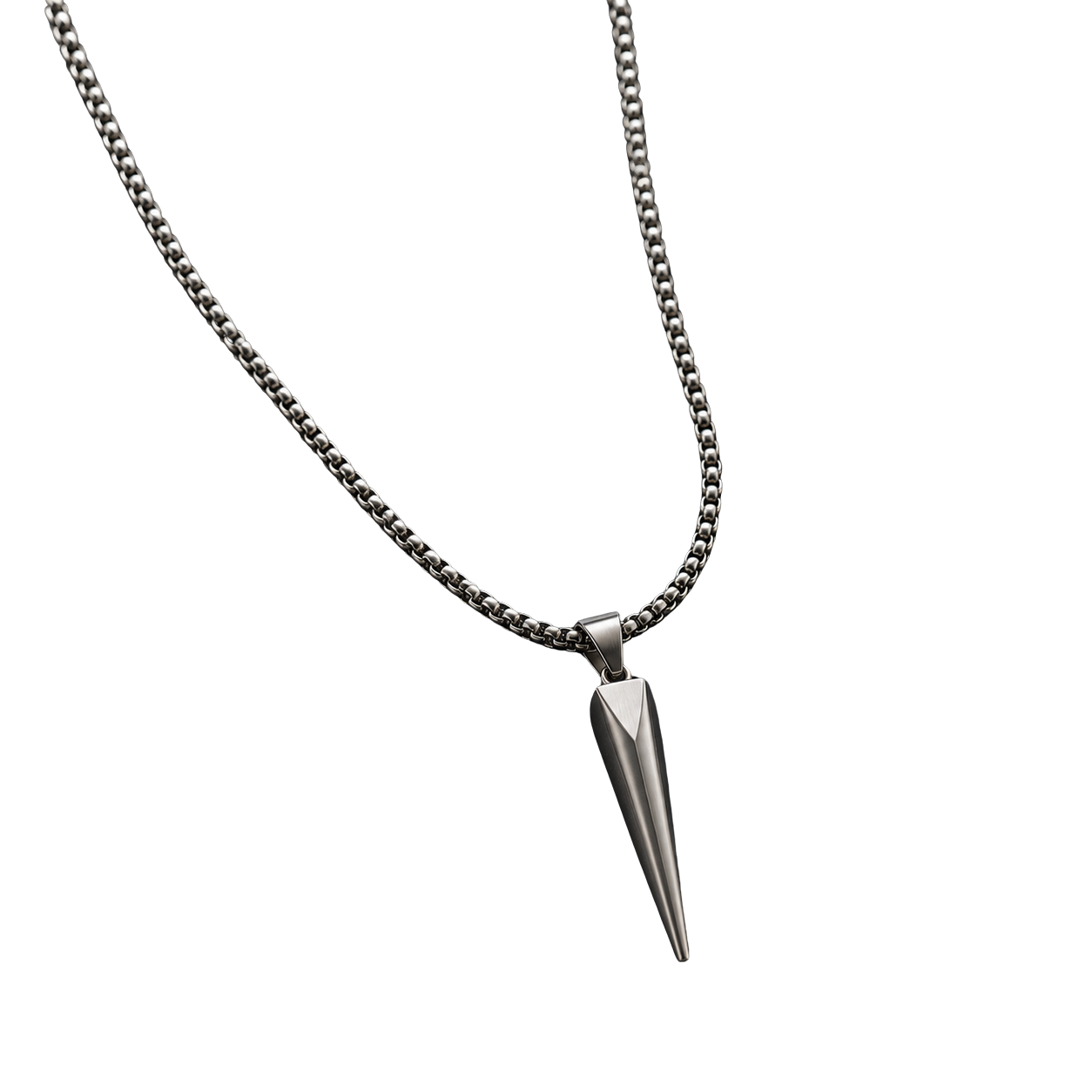Faceted Stainless Steel Pendant Necklace | Koudurty