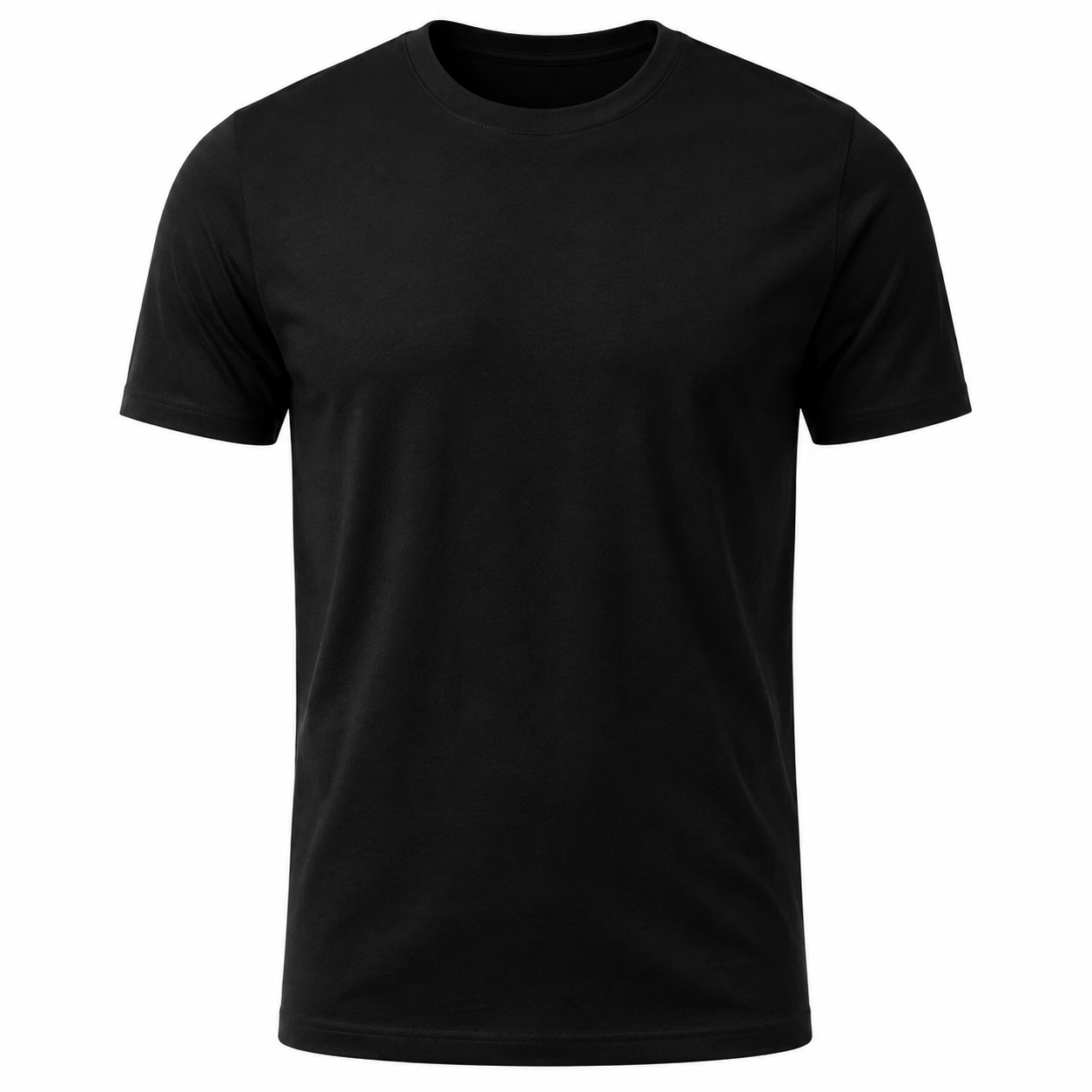 Premium Black Cotton Crew-Neck T-Shirt | Koudurty