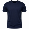 Premium Navy Cotton Crew-Neck T-Shirt | Koudurty