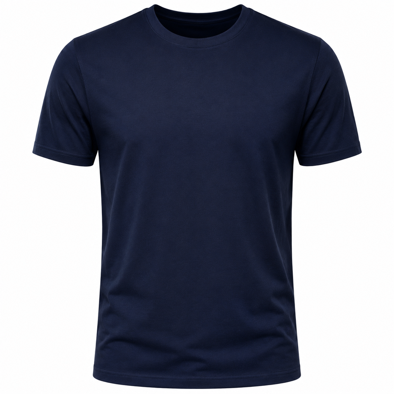 Premium Navy Cotton Crew-Neck T-Shirt | Koudurty