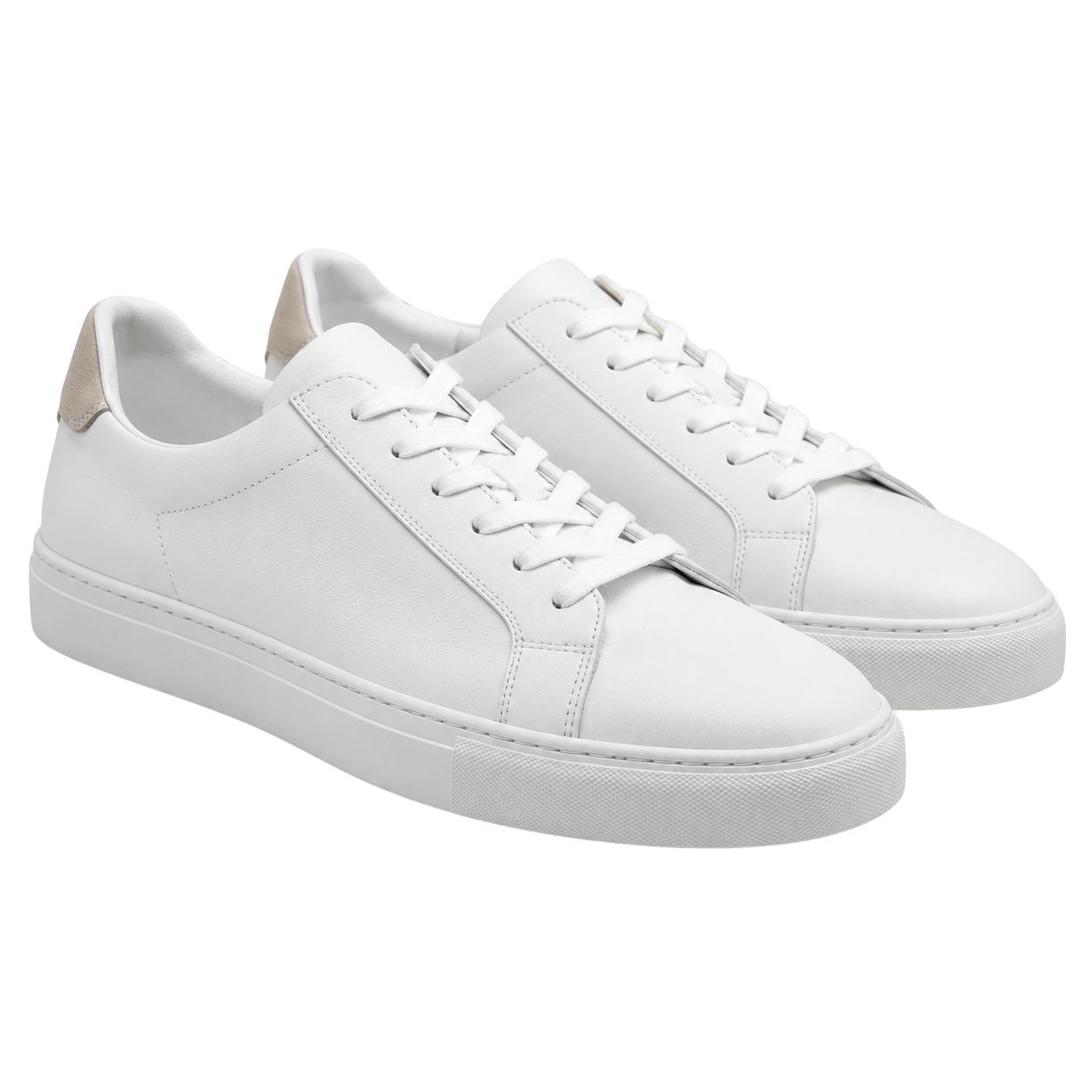 Premium White Leather Low-Top Trainers | Koudurty