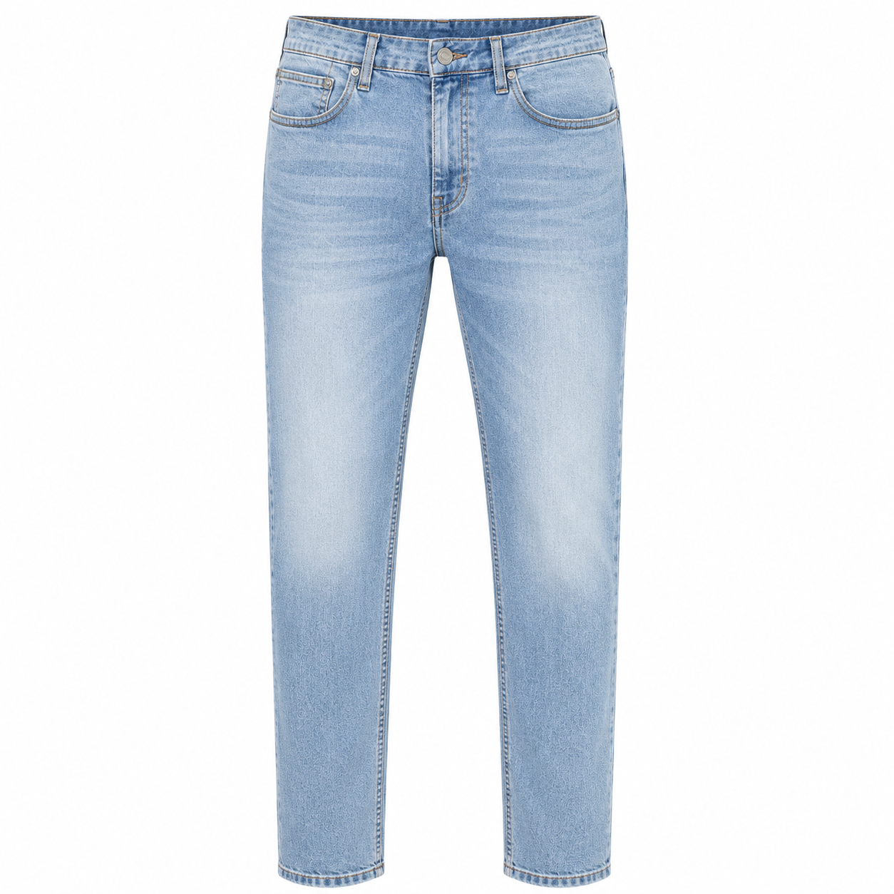 Light Wash Straight-Fit Denim Jeans | Koudurty
